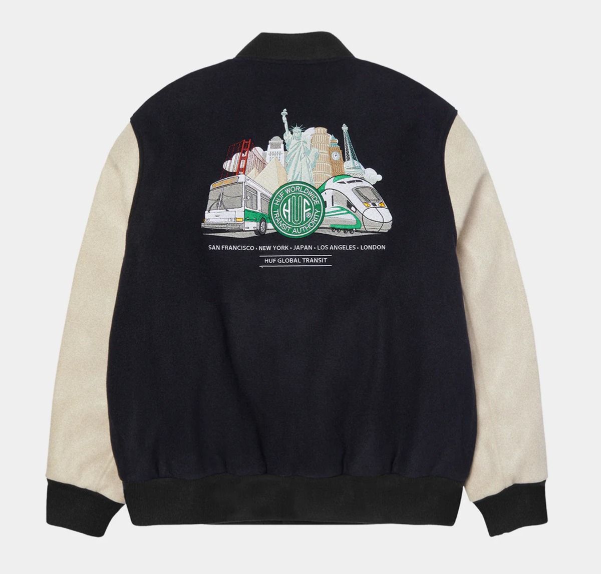 HUF】GLOBAL TRANSIT VARSITY JACKET バーシティジャケット ジャケット 