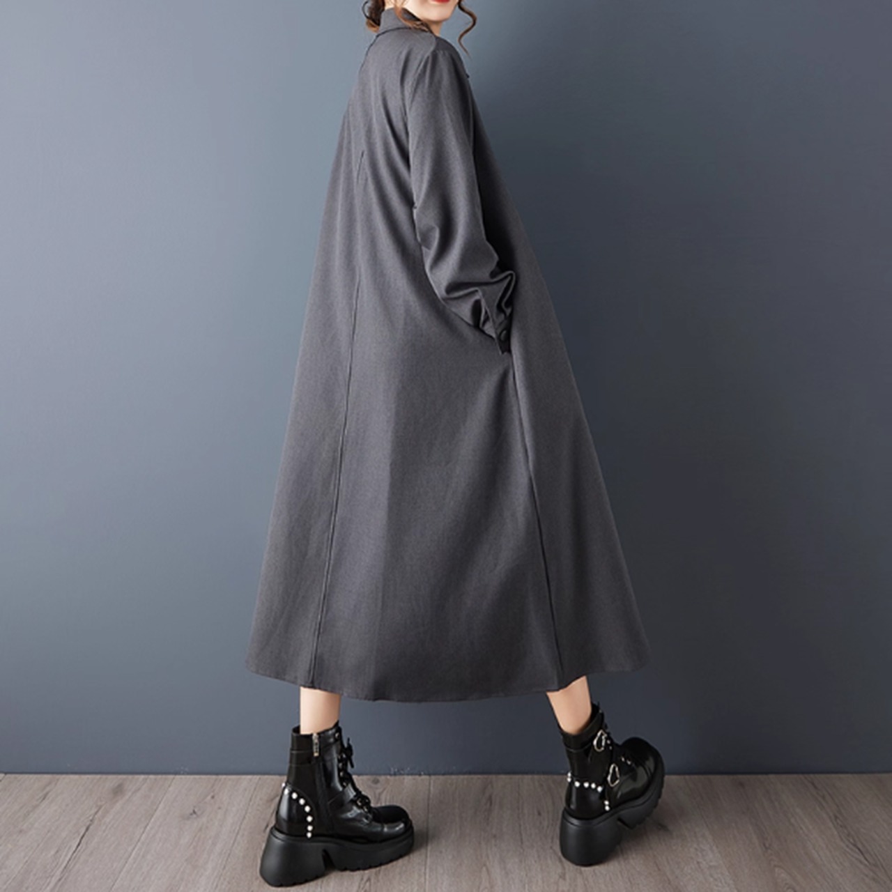 アシンメトリー フリルデザイン ワンピース 60047