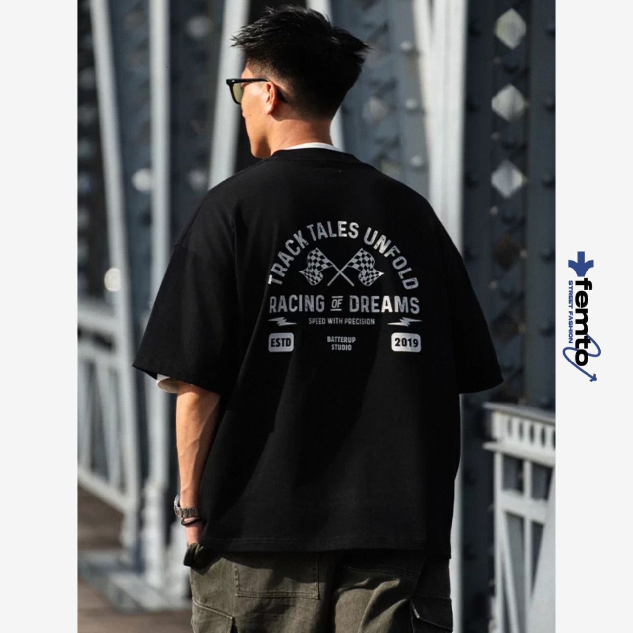 Flag logo street graphic tee 1379 - 1
