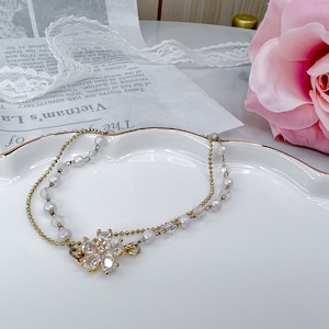 【即日発送】Flower Pearl Bracelet ＊ AC-4