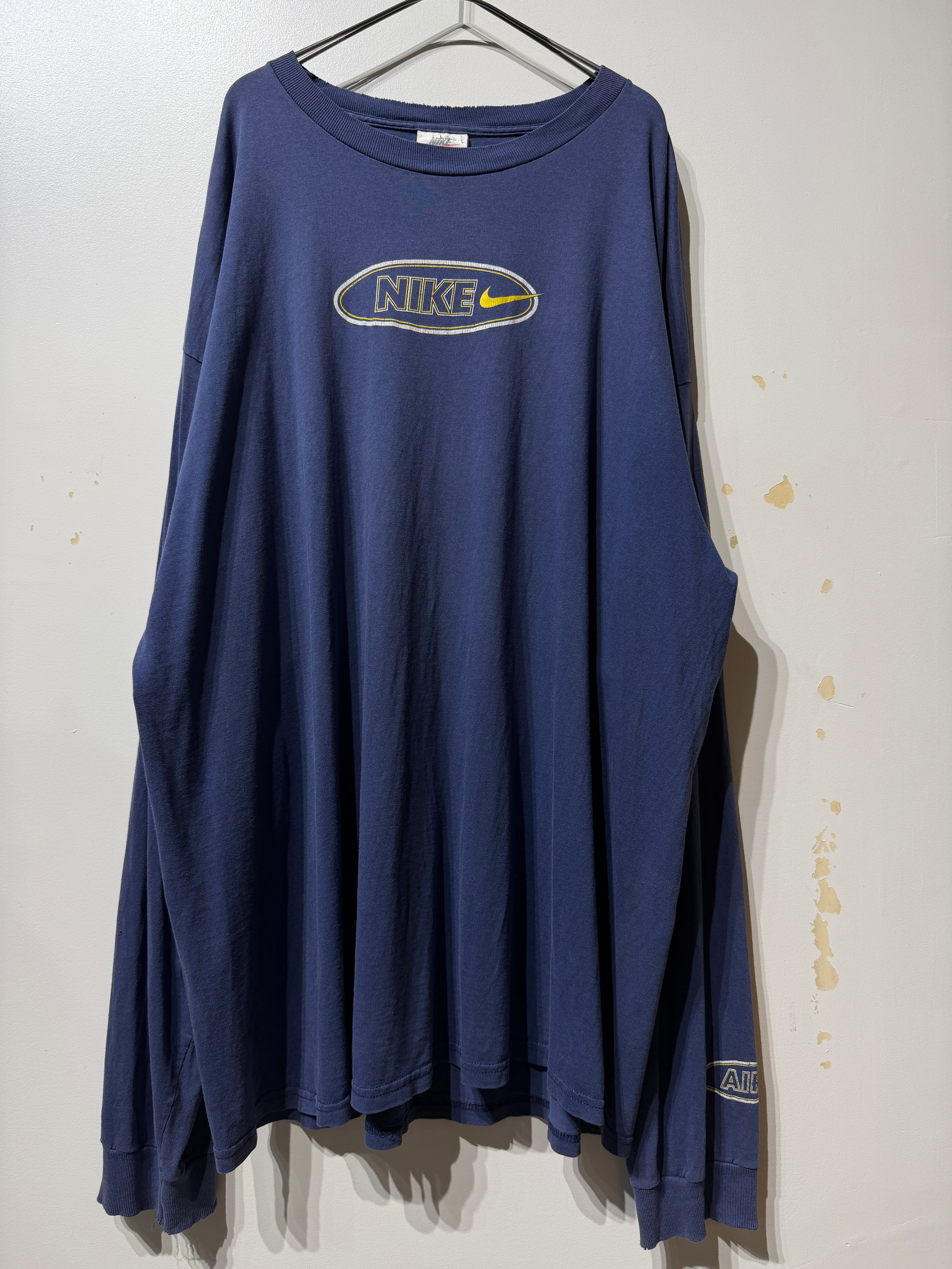 (CS2536)90's NIKE AIR logo long tee made in USA