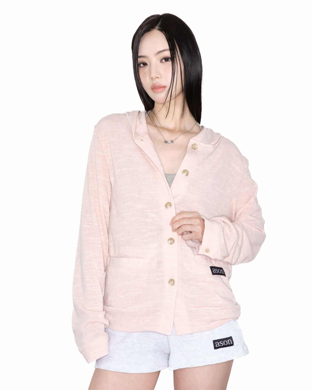 as”on] SUNDAY HOOD CARDIGAN / PINK 正規品 韓国ブランド 韓国通販
