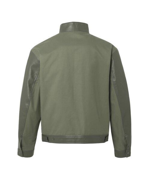 ☆TXT ヨンジュン 着用！！【ADDOFF】 FRONT LEATHER MIX JACKET