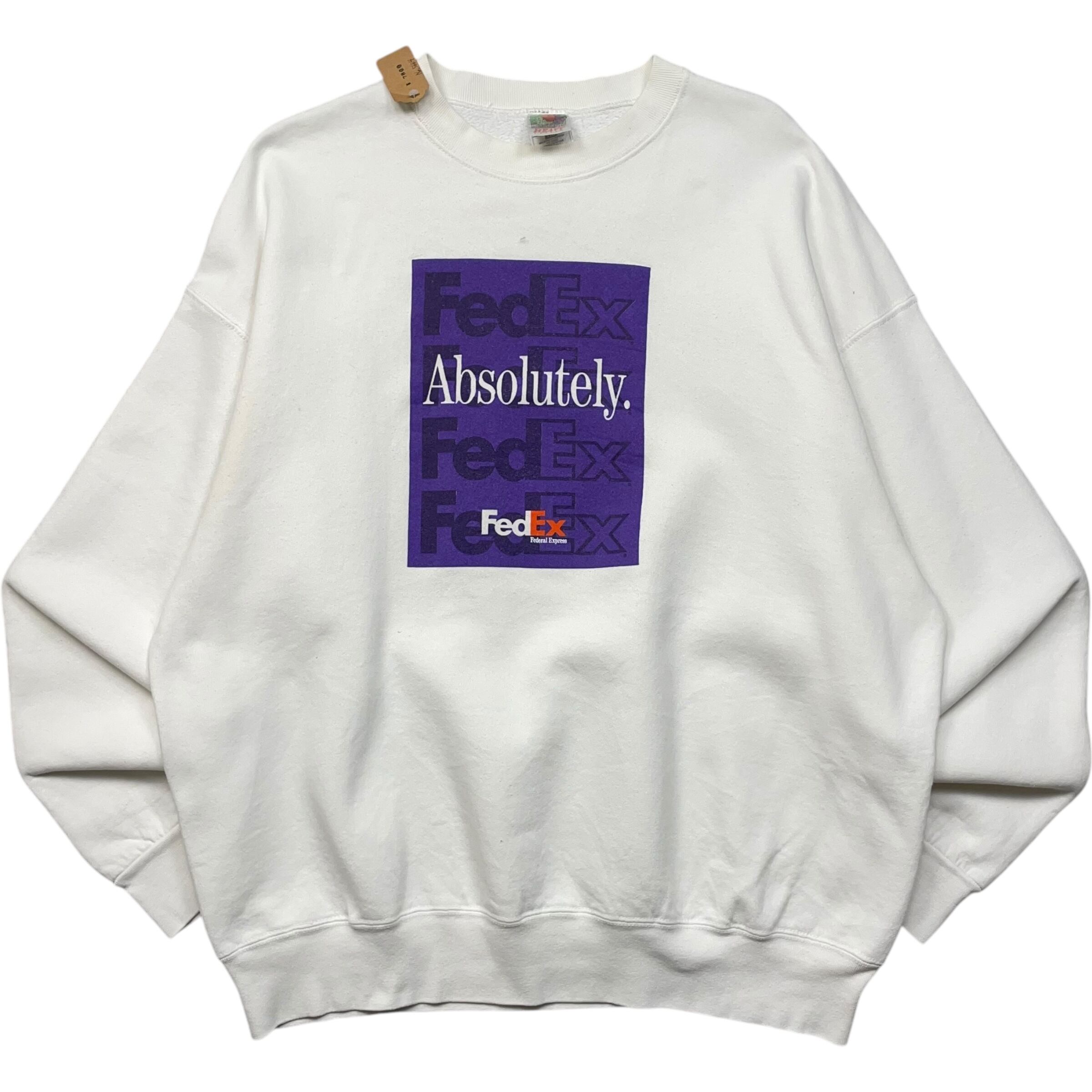 《XXL》 FRUIT OF THE ROOM フルーツオブザルーム スウェット FedEx 企業プリント ホワイト no.5664