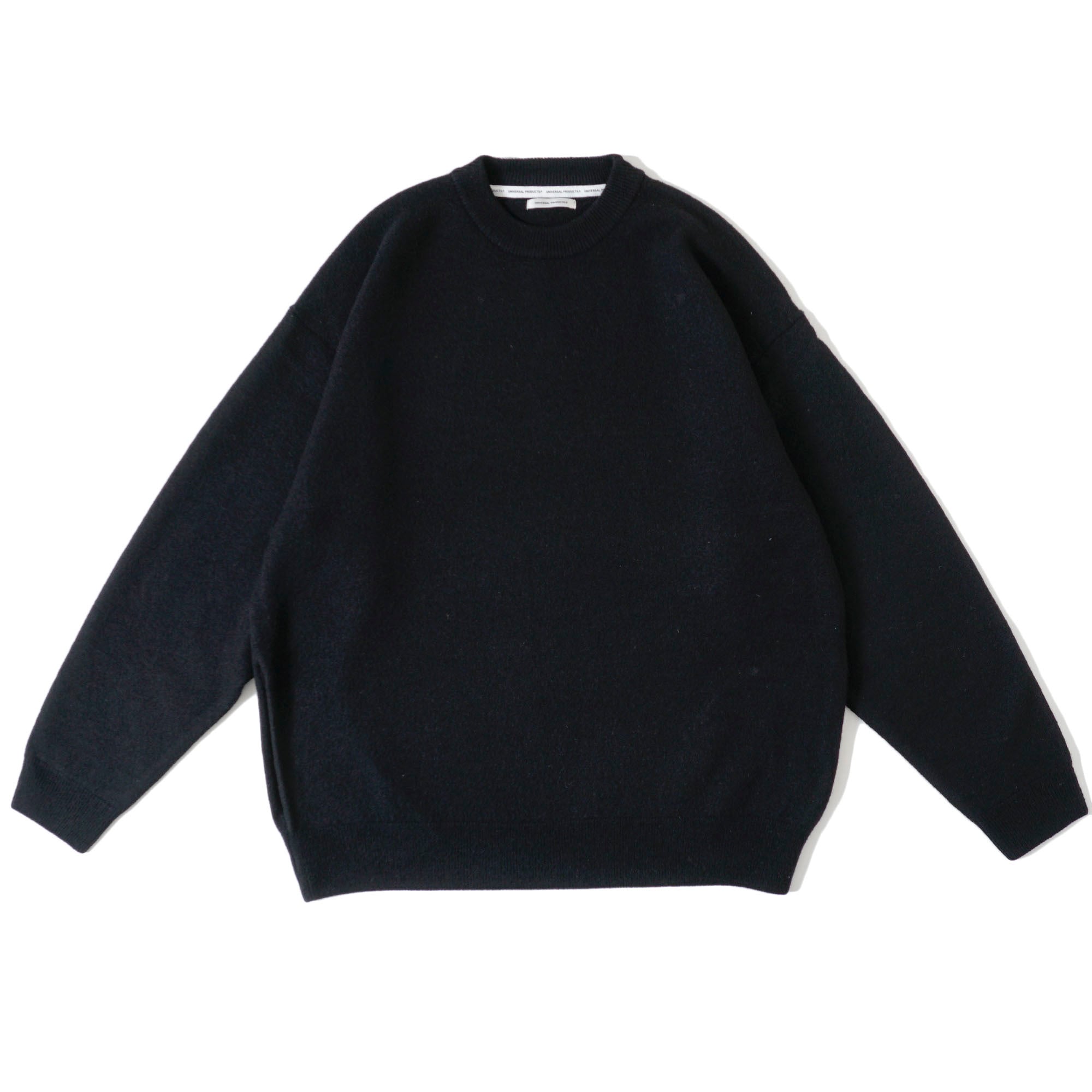 UNIVERSAL PRODUCTS. /  FELTED MERINO WOOL CREW NECK KNIT