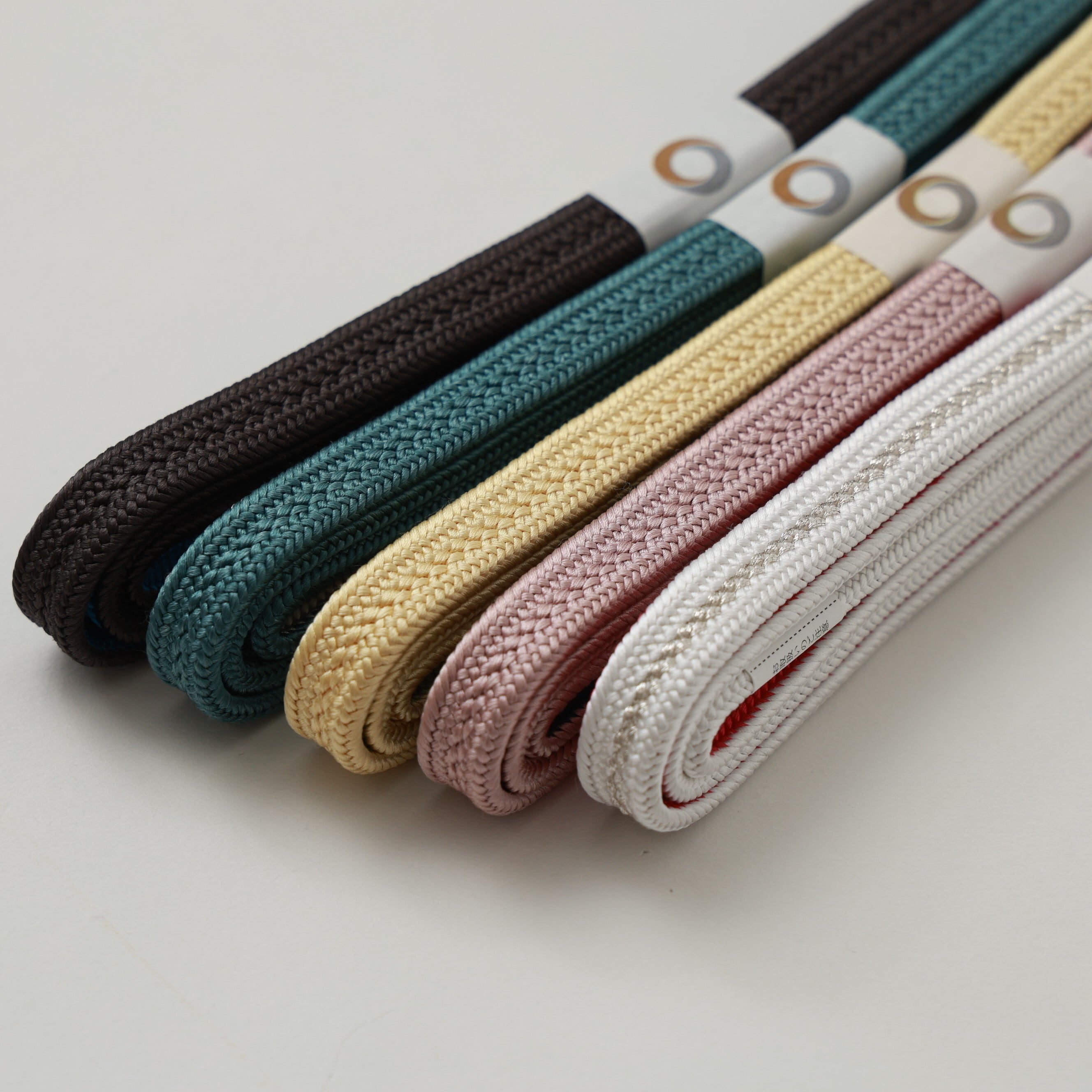 帯締 角朝昼夜20 ：青 × 緑 | OKANO博多きもの制作所