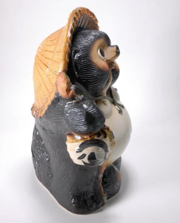 福ひねり狸 13号 （信楽焼き・陶器・たぬき・タヌキ・置物・B081-08