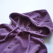 〈 GOLD 23AW 〉Hoodie in knitted velvet rib / dove / 80〜85cm