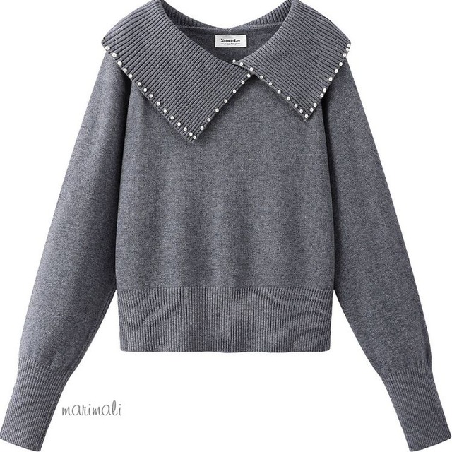 パールカラー ニット トップス 3color 26438