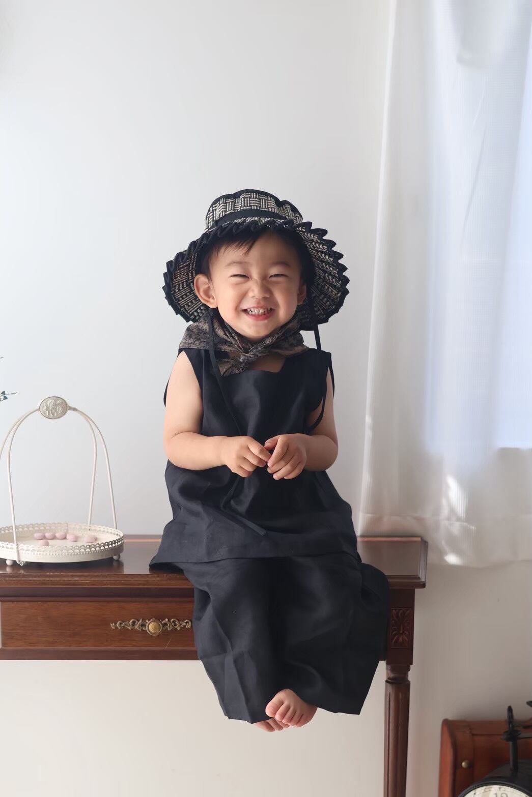 【即納/送料無料】son and daughter / Koa Linen Sets / Black
