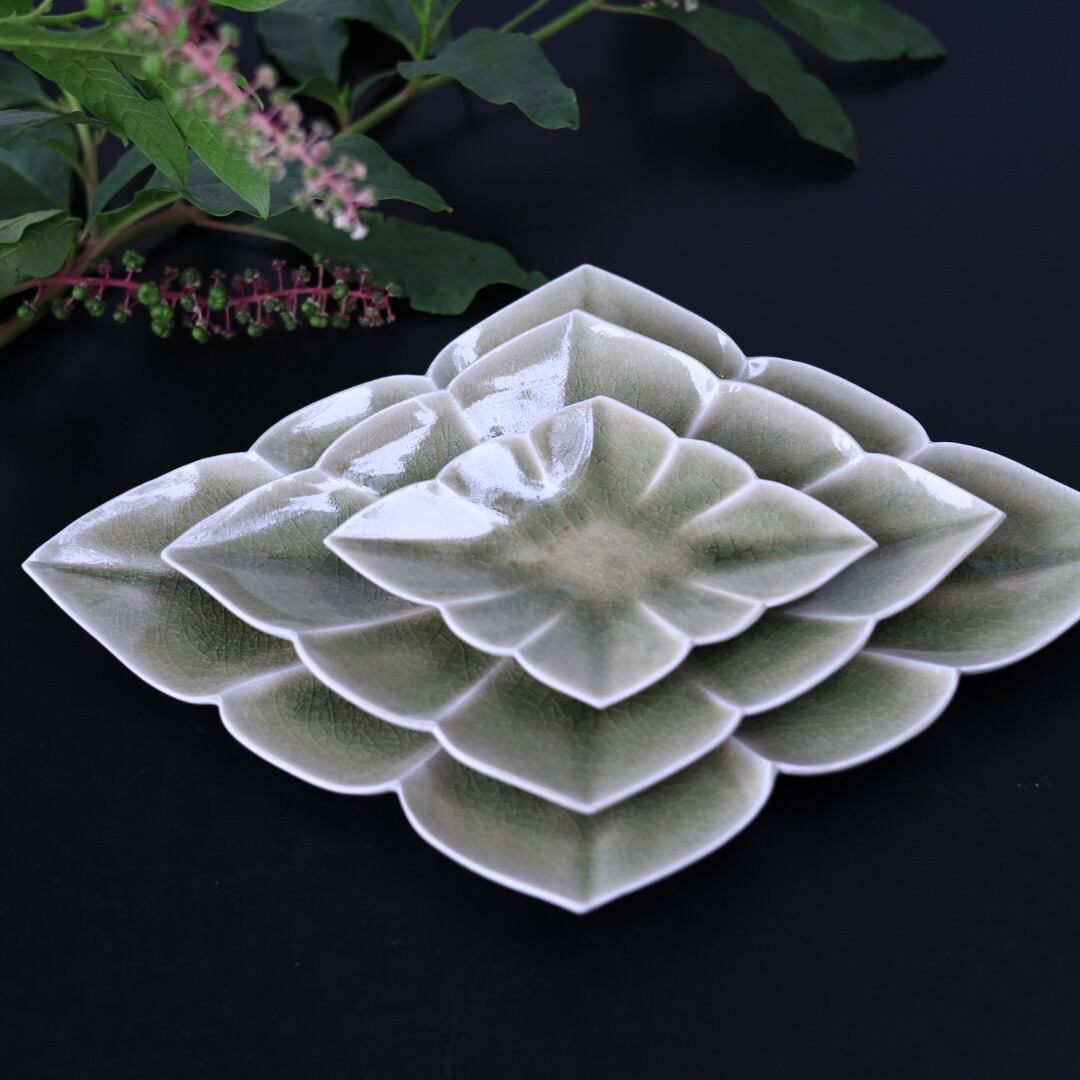 AS 宮田竜司 菱形稜花皿(中) | 芦屋貴兆陶家 online shop