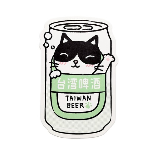 ダイカット 活版印刷 猫ポストカード（ビール猫）