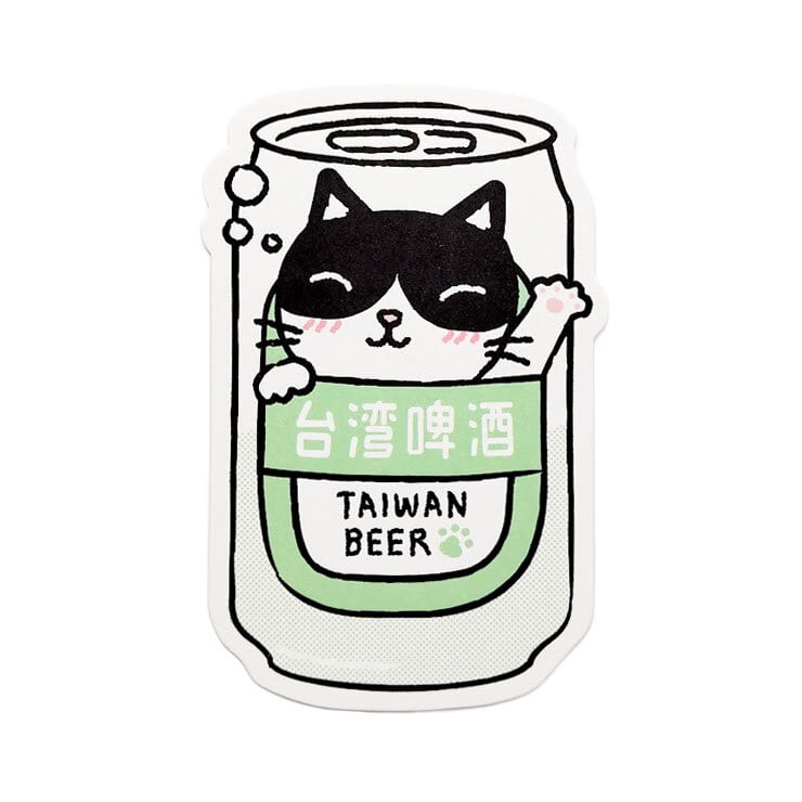 ダイカット 活版印刷 猫ポストカード(ビール猫)