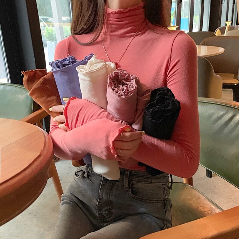 ワイルドシンハーフハイネックボトミングトップのバージョンスリムスリミングネットレッド長袖Tシャツレディース2020新トレンド 1号婦人97575360290