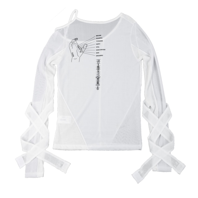 [OJOS] Bandage Mesh T-shirt / White 正規品 韓国ブランド 韓国通販 韓国代行 韓国ファッション Tシャツ