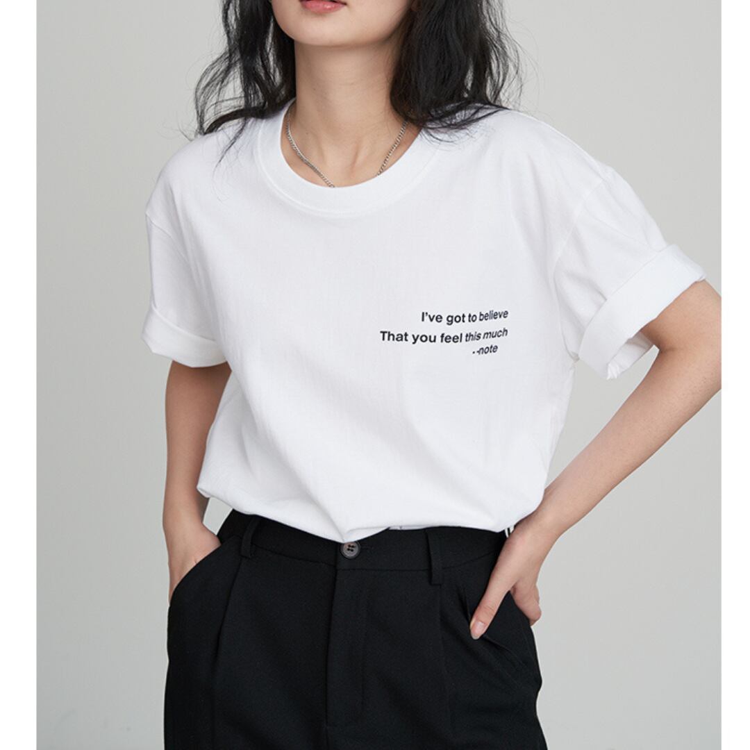 simple letter short sleeved t shirt