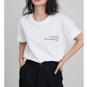 simple letter short sleeved t shirt