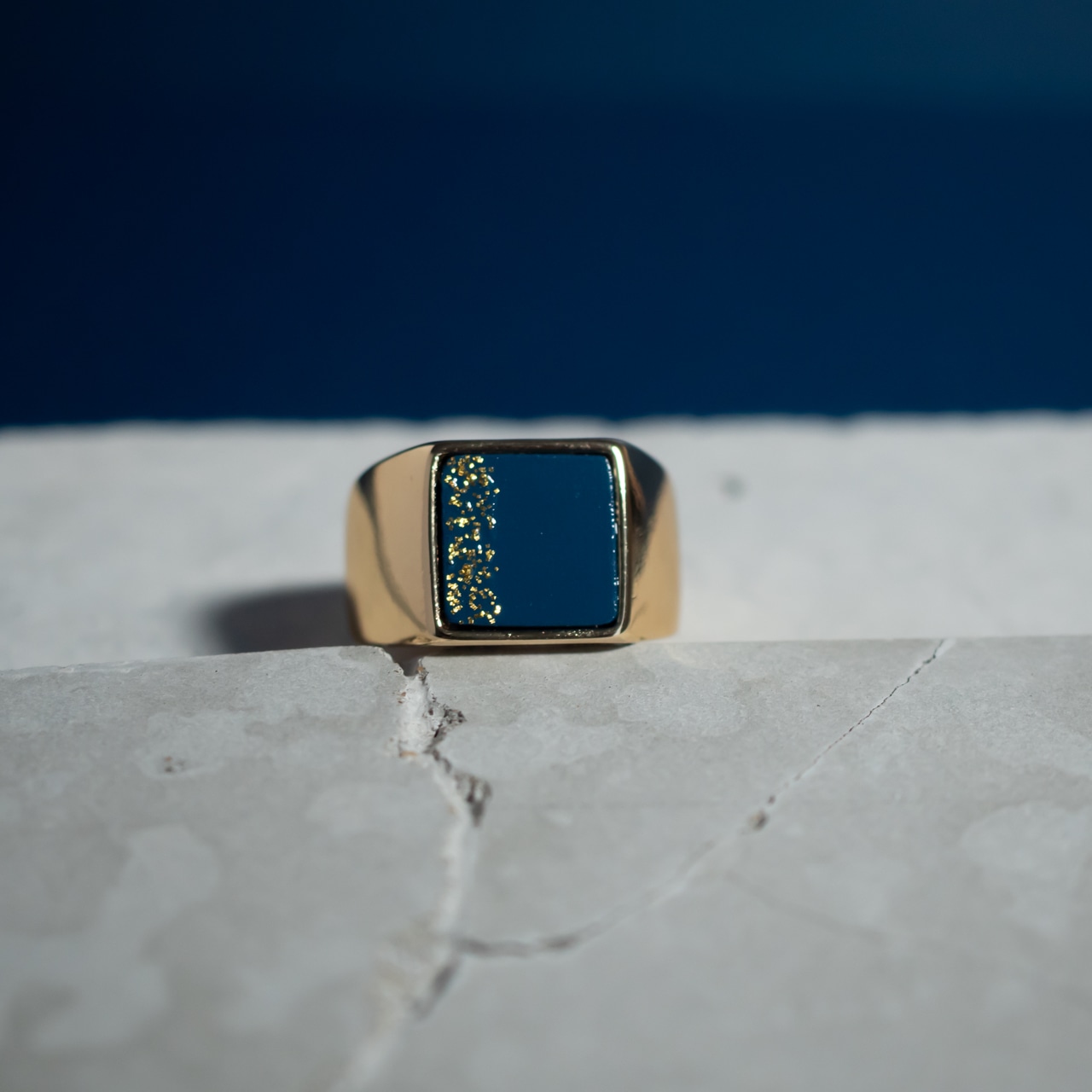 夜のかけら シグネットリング gold line