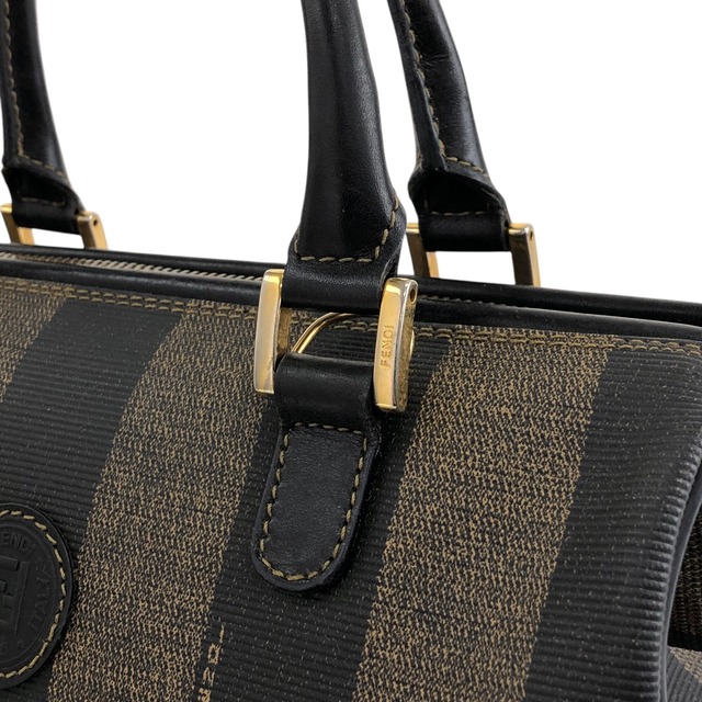 FENDI フェンディ ぺカン ハンドバッグ ブラック FFロゴ PVCレザー ミニボストン vintage ヴィンテージ オールド ujwz5t
