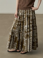 Patine Lace Pattern Tiered Skirt F0781