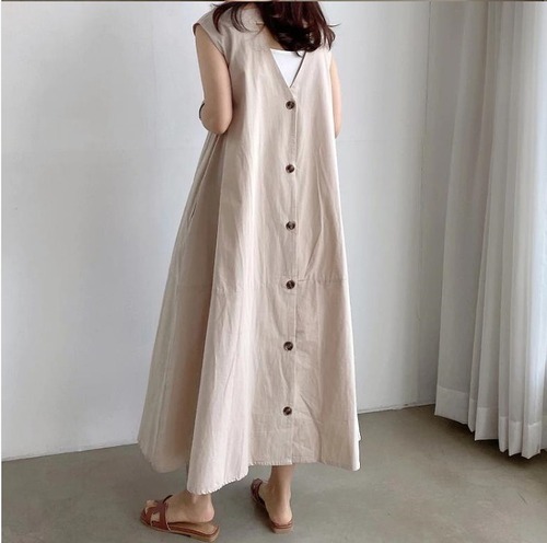 【春夏新作】ファッションワンピース♪ダークブルー/カーキ2色展開◆#seaofn-214337