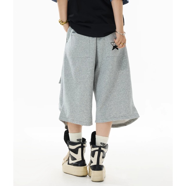 simple grey cropped pants　グレーシンプルクロップドパンツ　J2091