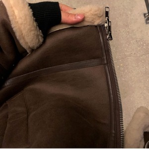 ムートン風ボア襟オーバーサイズスタンドカラーブルゾン　1002