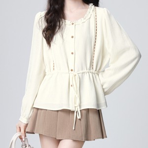 Frill Neck Peplum Blouse R0218