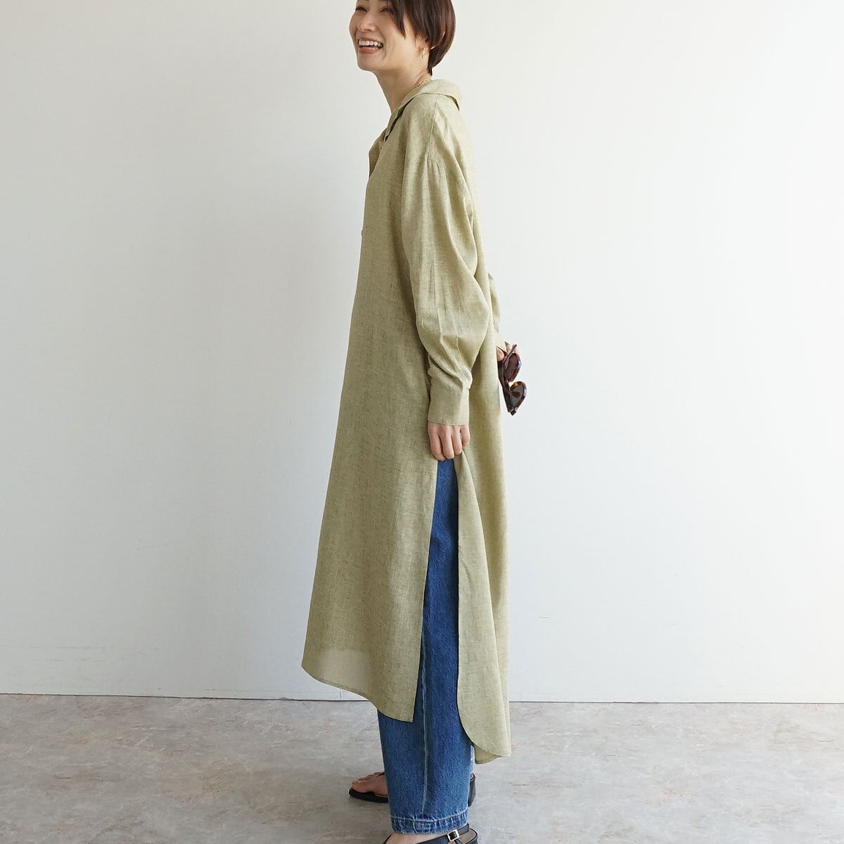 ディープスリットロングシャツ | FASHFREN/ファッシュフレン