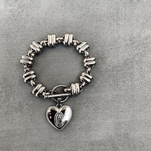 304 stainless double-links bracelet ( + heart charm )