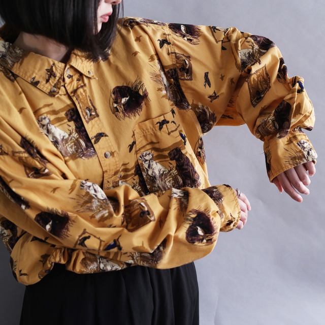 many dog and bird l/s big shirt