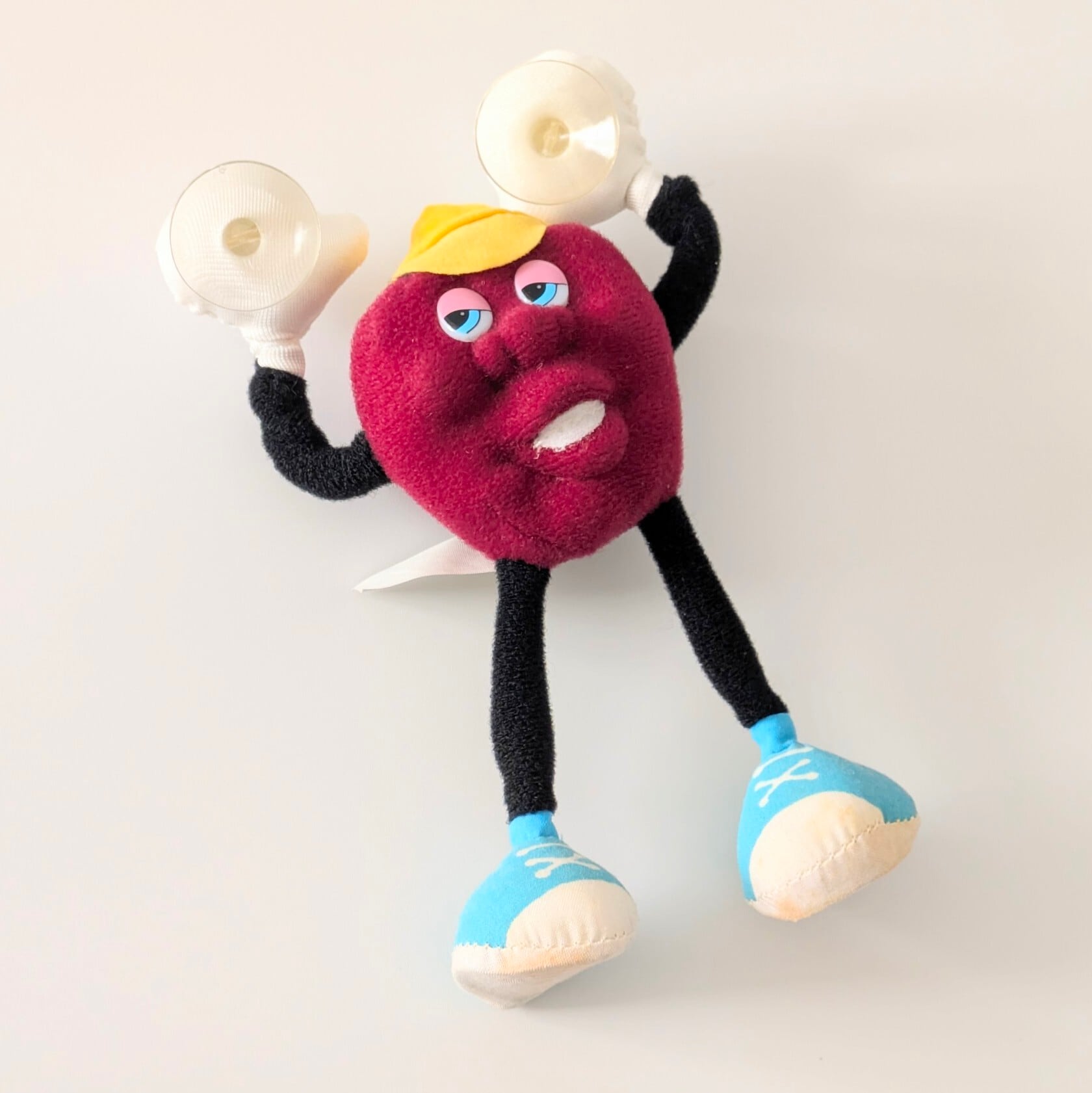 ☆ VINTAGE 1988 ☆ 【 California Raisins（カリフォルニアレーズン） 】 『 RAISIN SUCTION CUP-CONGA DANCER（レーズン・吸盤付き・コンガダンサー） 』ベンダブルぬいぐるみ / plush toy / ビンテージトイ 〚アメリカン雑貨 アメトイ〛