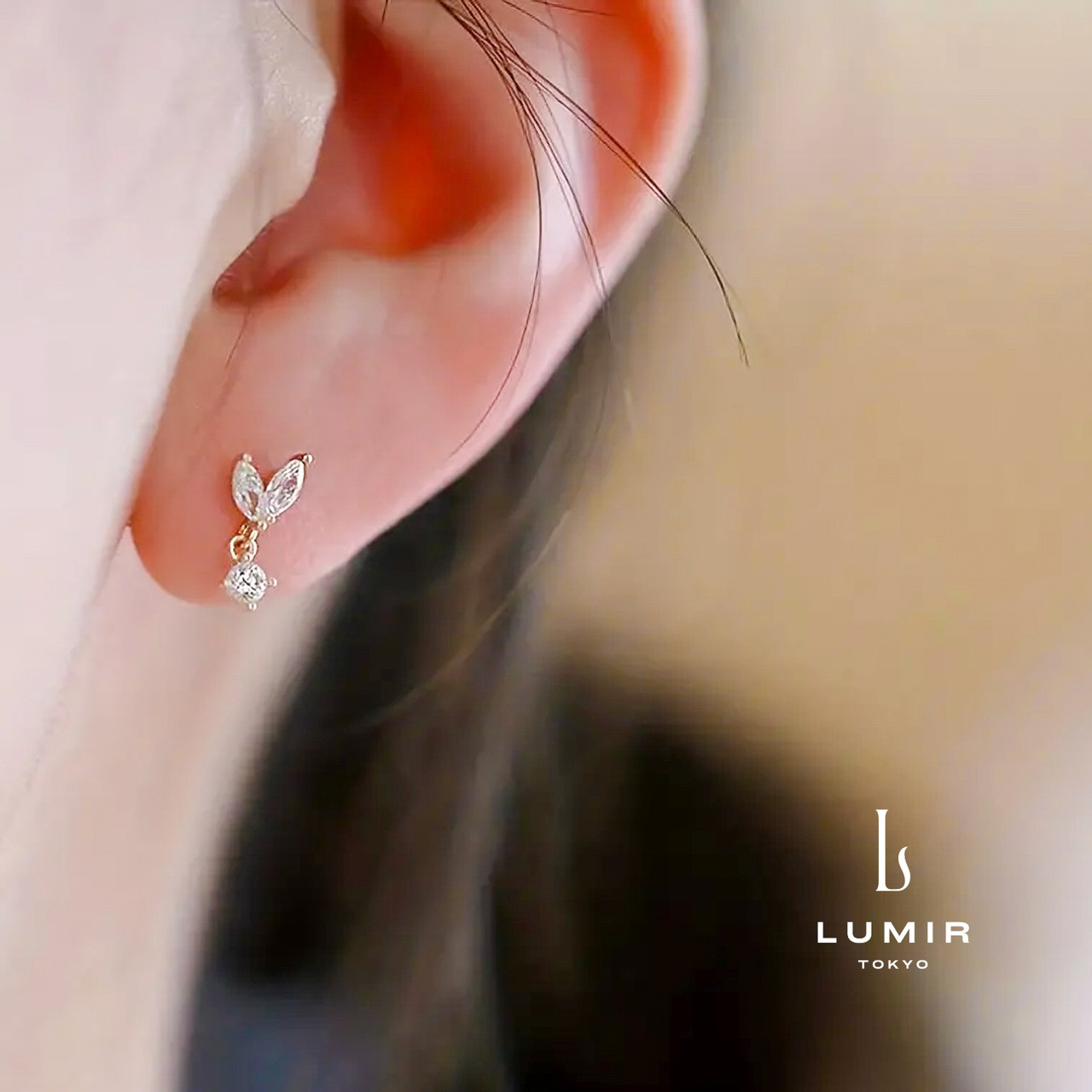 ハートドロップジルコニアピアス