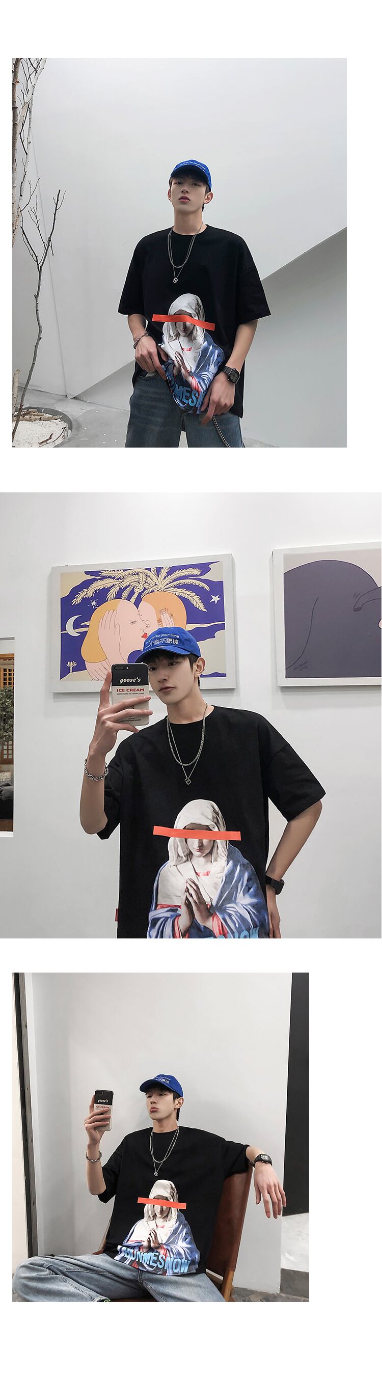 全3色 Tシャツ カットソー プリント カジュアル おしゃれ