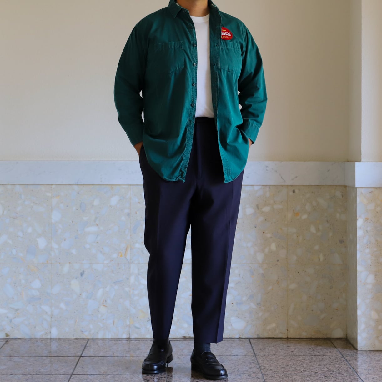 逸品】50s Coca-Cola special vintage work cotton green big size