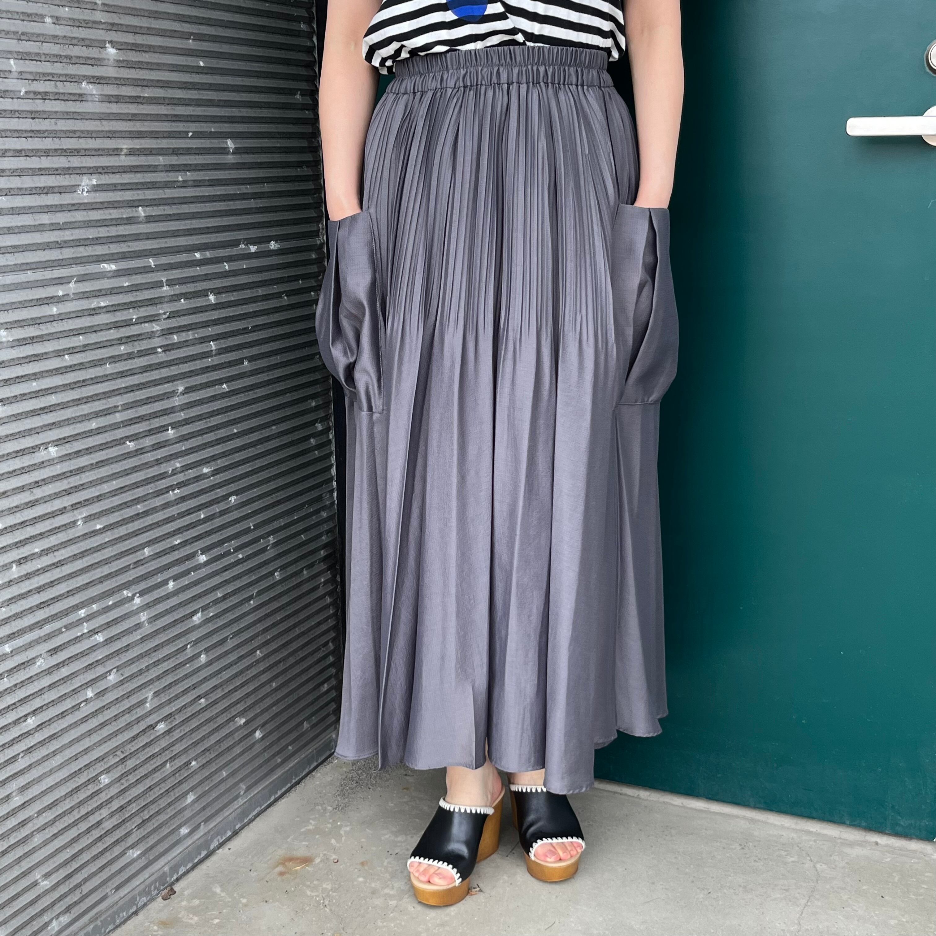 Dignite collier/80242013/サイドポケットランダムプリーツスカート  