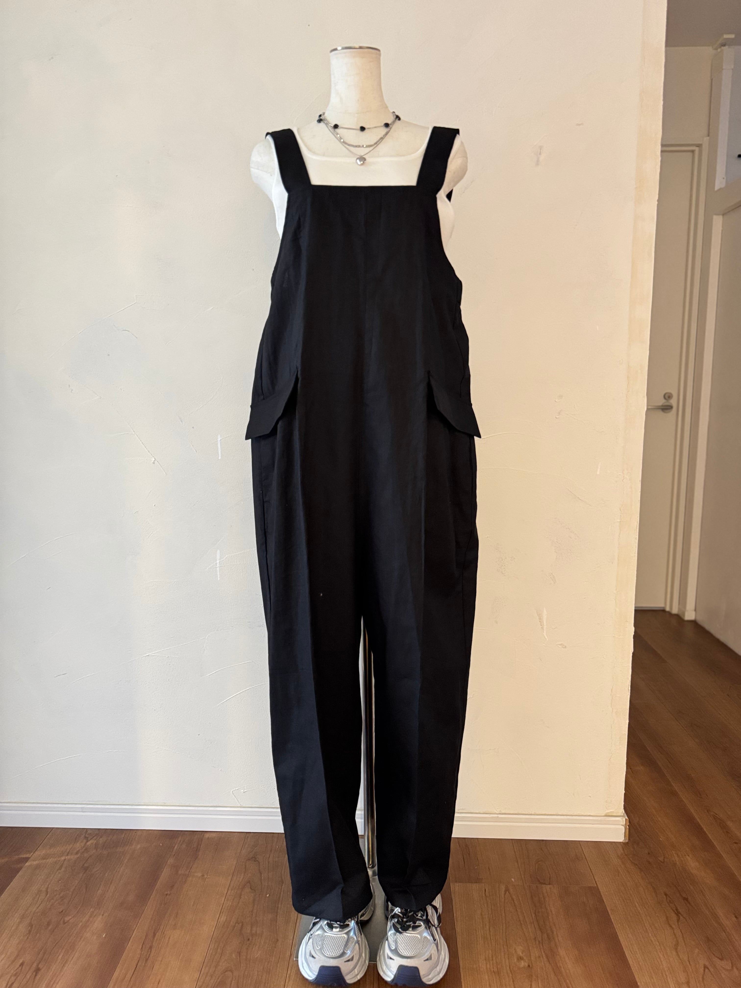 【SELECT】リネン混リラックスサロペット