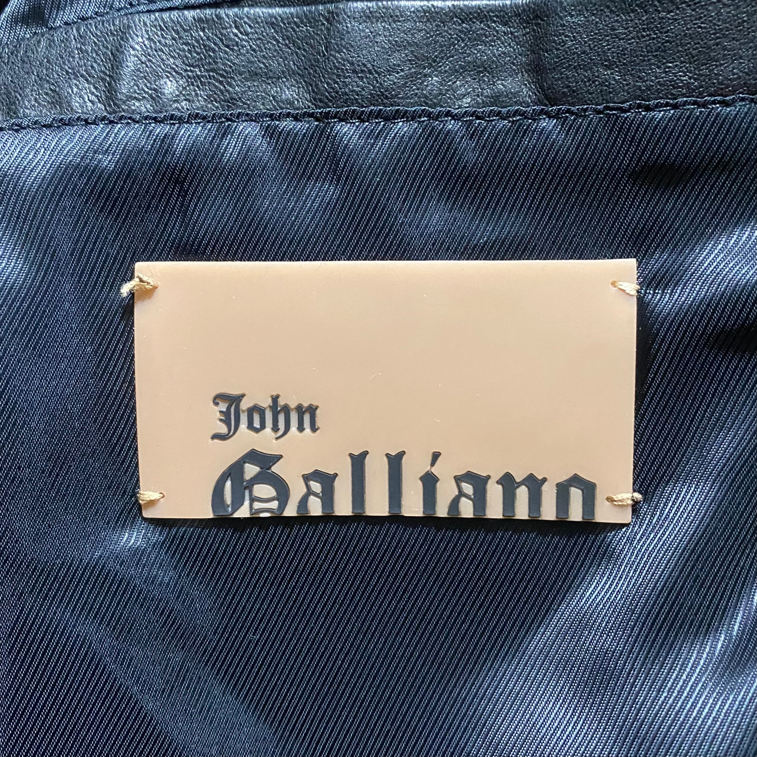 JOHN GALLIANO sweat switching leather blouson | NOIR ONLINE