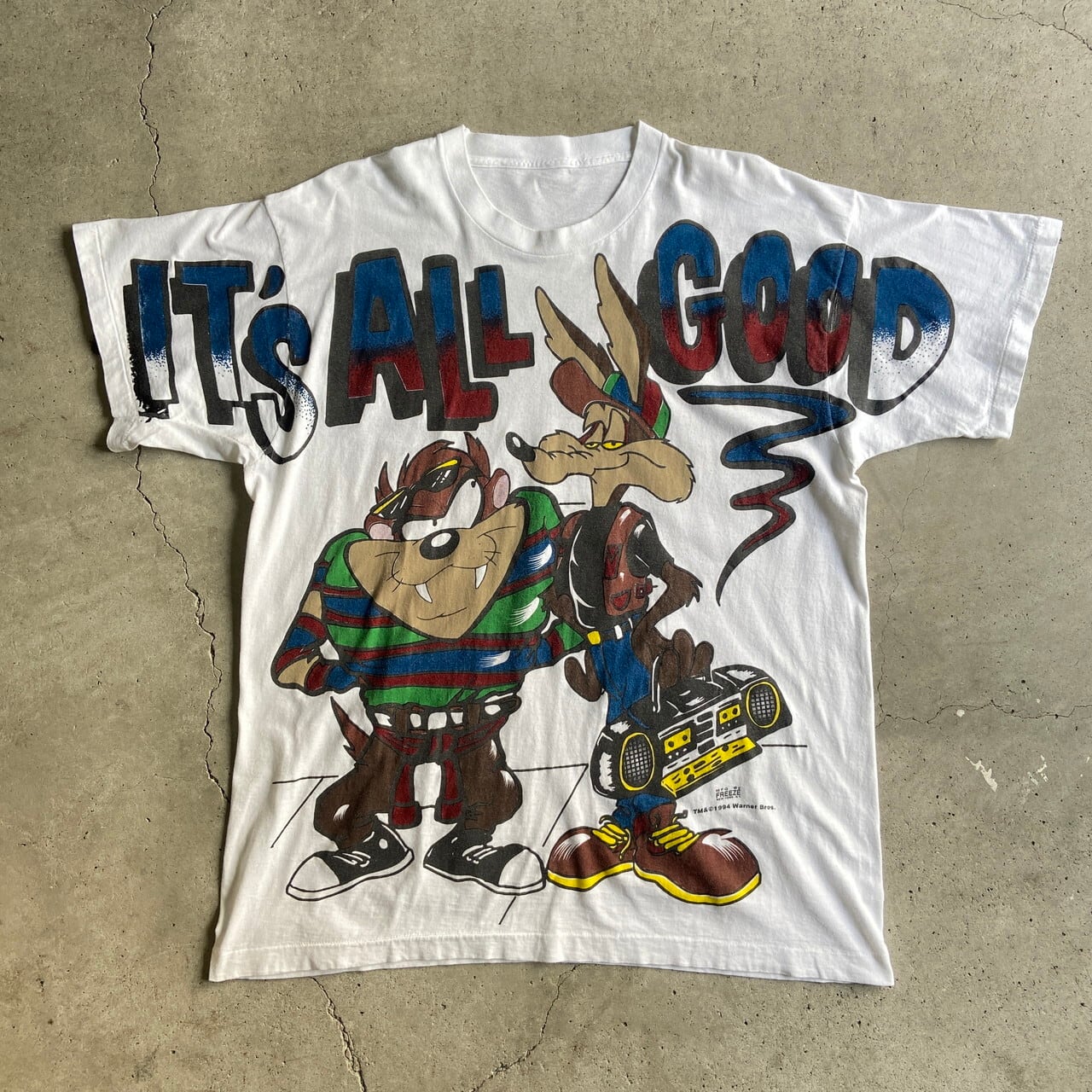 90s 美品 タズマニアンデビル tシャツ ルーニーテューンズ 総柄