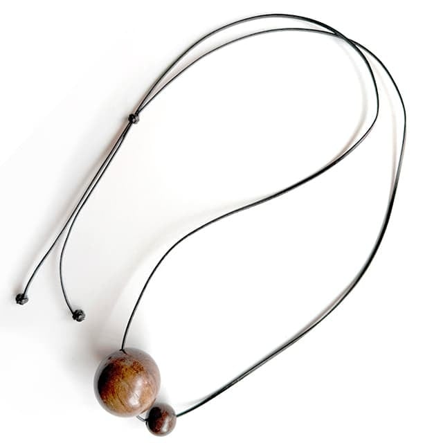 N-268ro W ball ペンダント茶 | Bijoux Kei