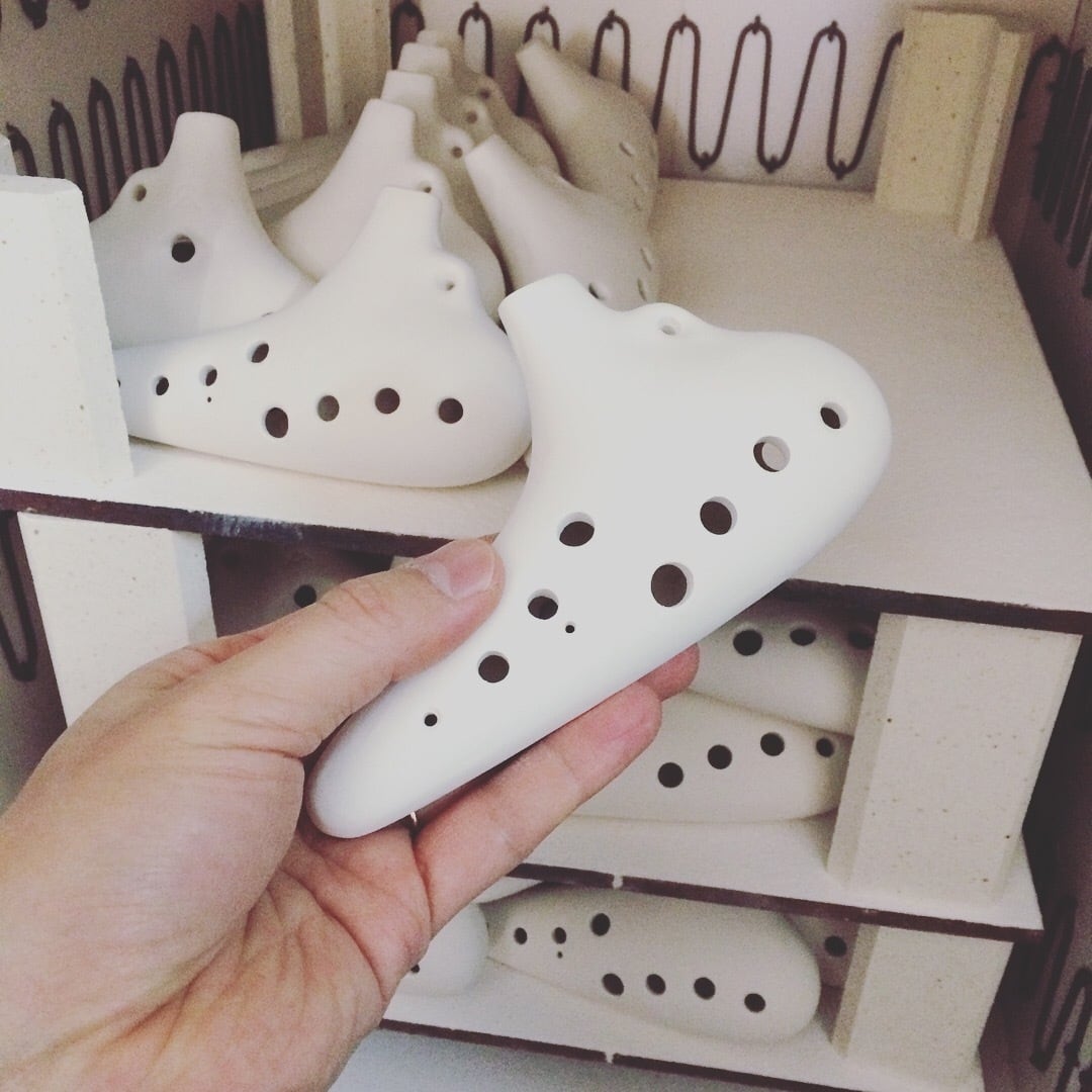 名入れ（特別な贈り物に♡）オカリナ12音階♪（color：Normal-ホワイト