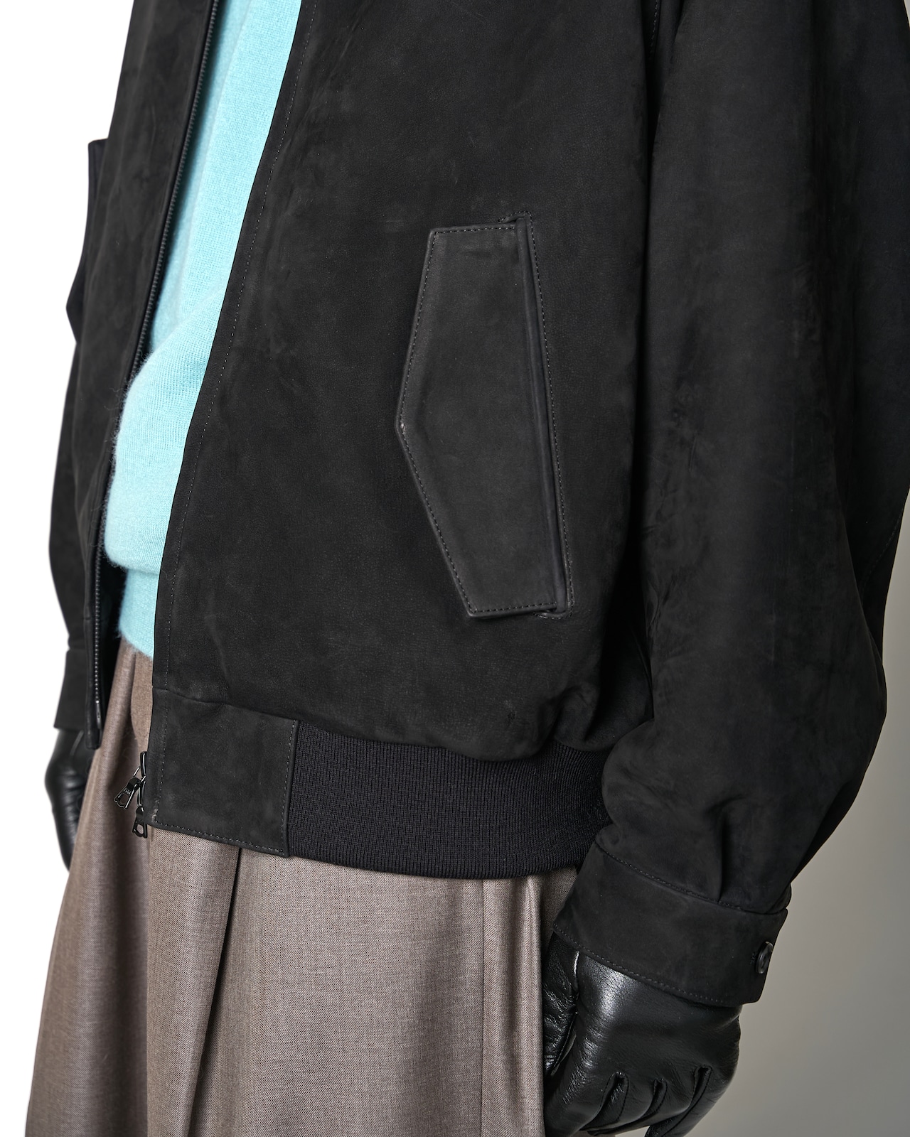 ssstein "COW NUBUCK SWING TOP JACKET〔BLACK〕"