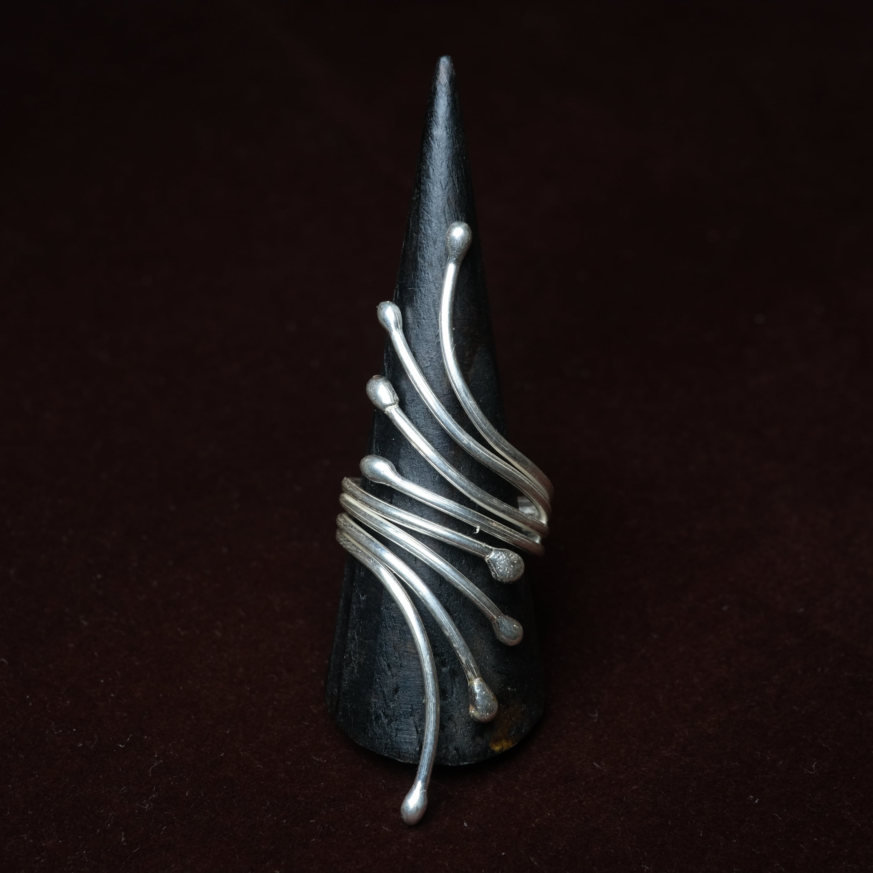 Mexican Jewelry/Made in Taxco/Silver925 ワイドユニークリング/20号