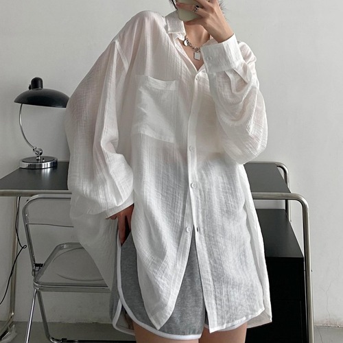 sheer loose shirt　10839