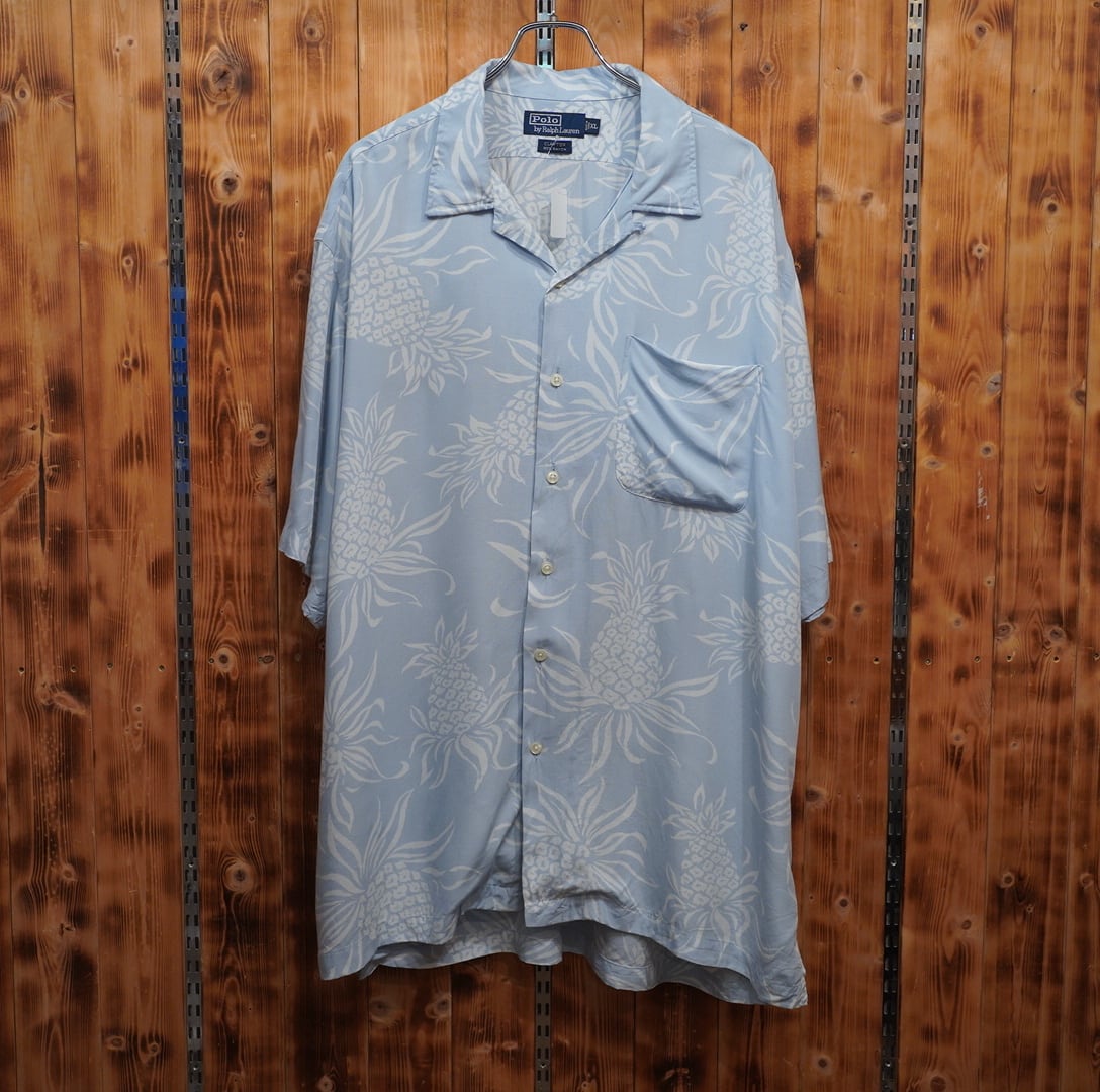 ralphlauren clayton レーヨン 開襟シャツ XL/ラルフローレン オープンカラーシャツ