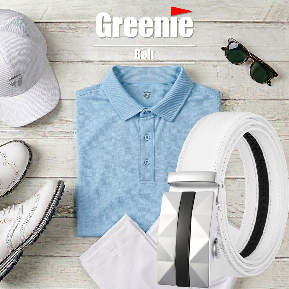 Greenie (グリーニー) ベルト ゴルフ Golf オートロック PUレザー