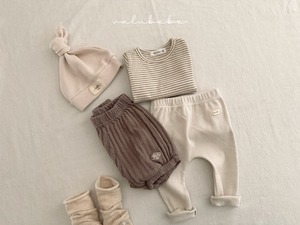 【valu bebe】コットンアイレットジャガードパンツモカ 70〜110cm