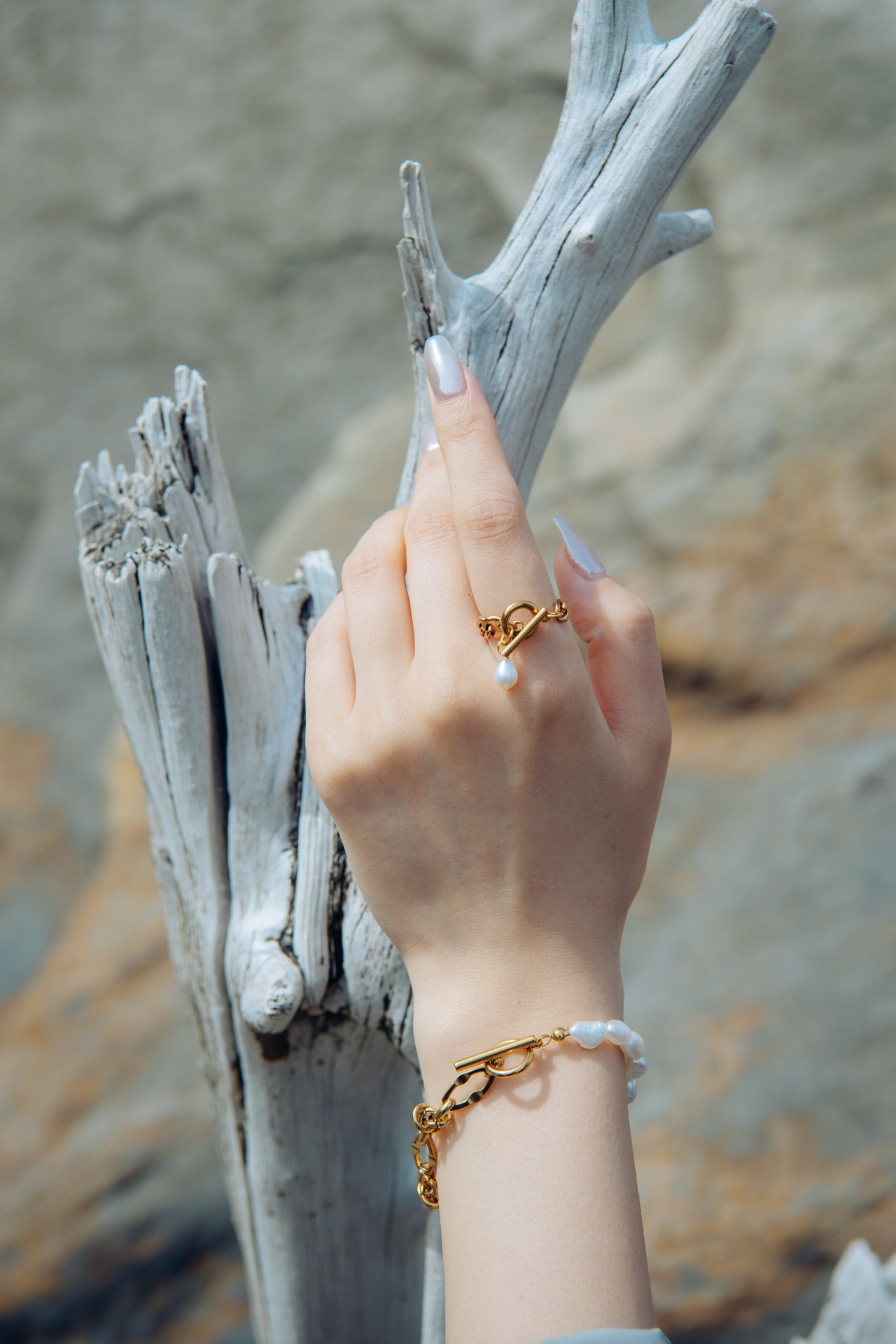 『波の揺らめき』pearl ring
