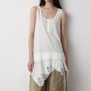 design lace hem tank top