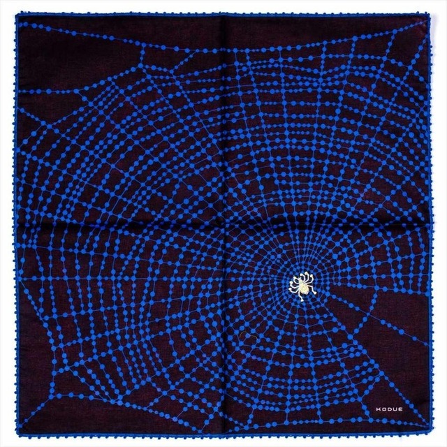 ひびのこづえ ハンカチ くもの宝石　ブラック